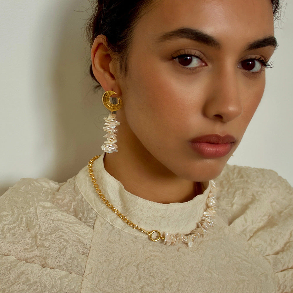 Gilded Luna Seashell Earrings