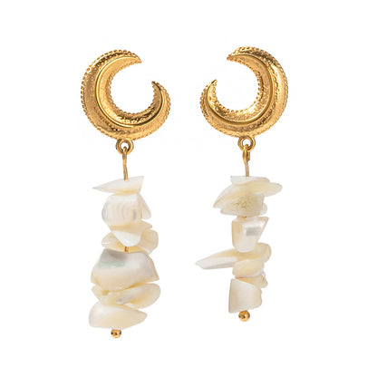 Gilded Luna Seashell Earrings