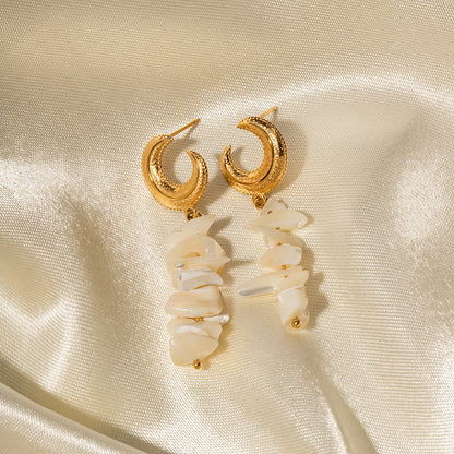 Gilded Luna Seashell Earrings