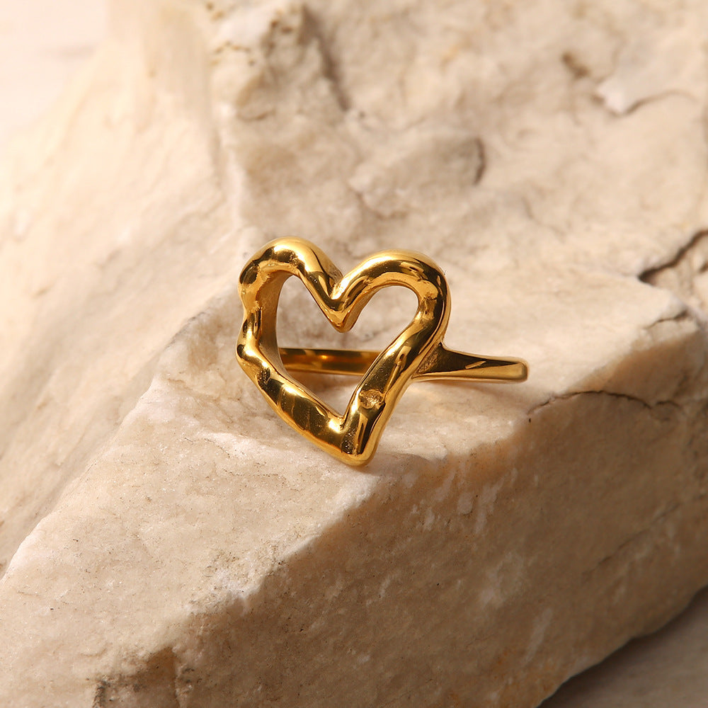 Minimalist Gold Heart Ring