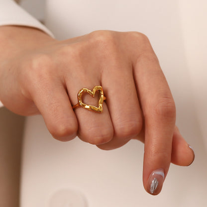 Minimalist Gold Heart Ring