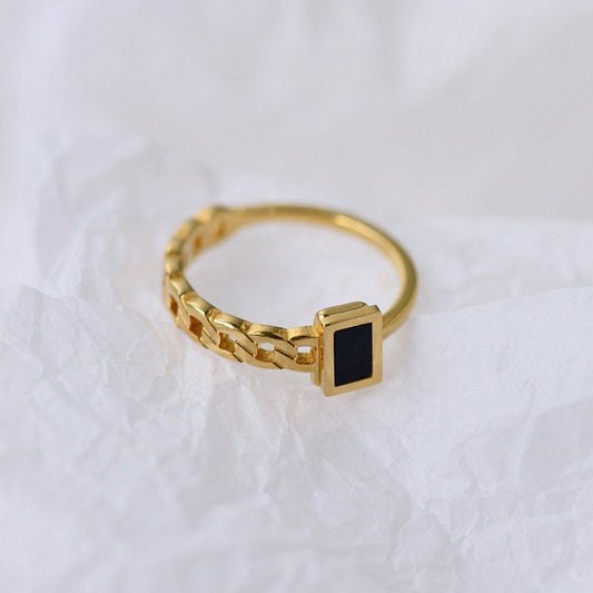 Dainty Black Onyx Ring