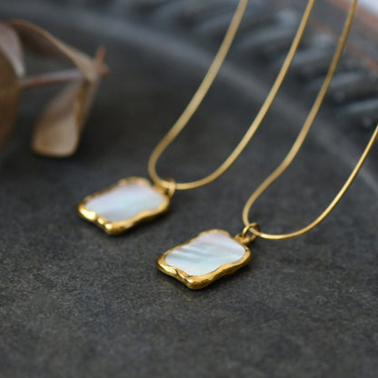Mother of Pearl Mirror Necklace